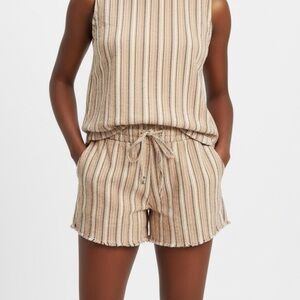 Royalty For Me Striped Brown Women's Shorts